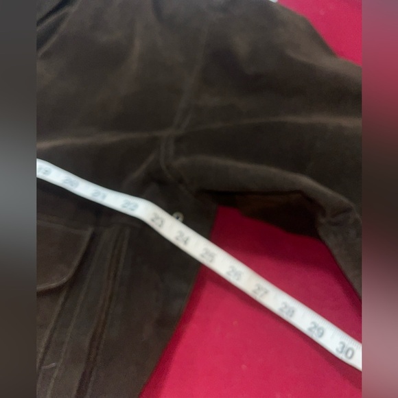 Paris BROWN SUEDE Leather BOMBER Jacket zip up Snap Lined 90s Collared Men’s LRG - Picture 8 of 16